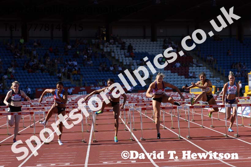 Womens 100 metres hurdles, Muller British Championships, Alexander Stadium, Birmingham. Photo: David T. Hewitson/Sports for All Pics